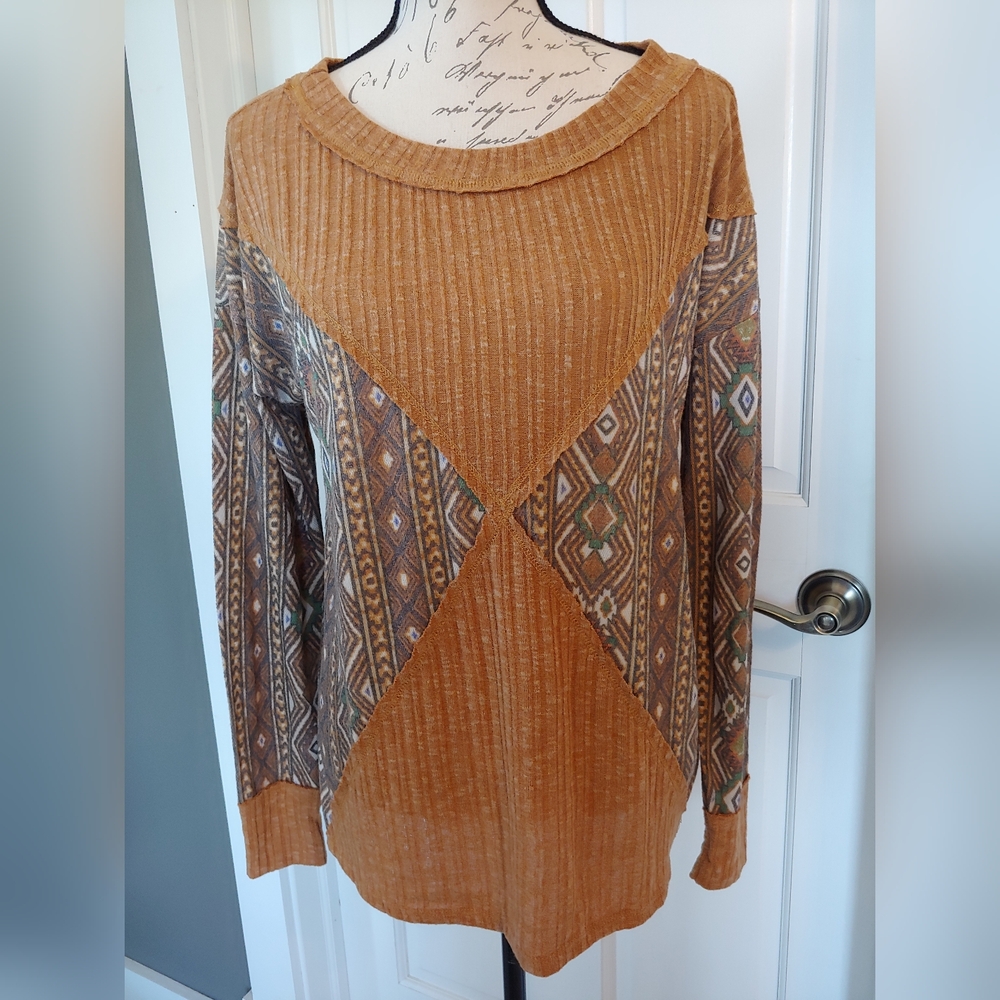 Ces Femme Earthy Geometric Sweater